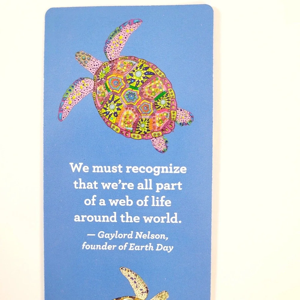 Vintage Y2K mosaic Sea turtles Bookmark Earth Day, WWF World Wildlife, WFRE45685